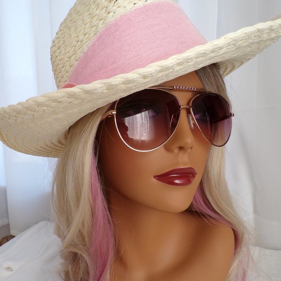 Swarovski 60MM Crystal Embellished Brow Bar Aviator Shades, Violet Unique SK0308 main image 5